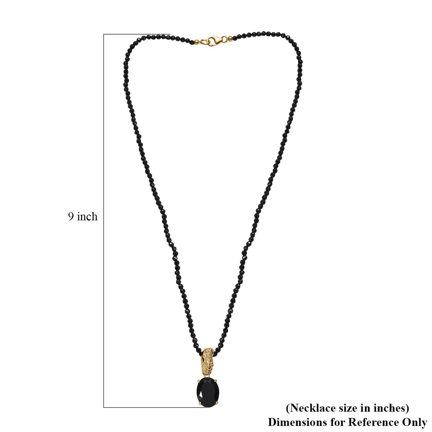 California Black Jade Pixiu Pendant Necklace with Spinel Beads