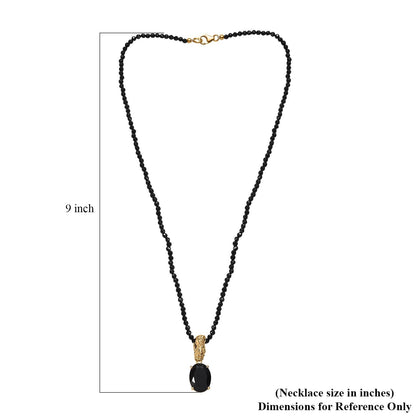 California Black Jade Pixiu Pendant Necklace with Spinel Beads