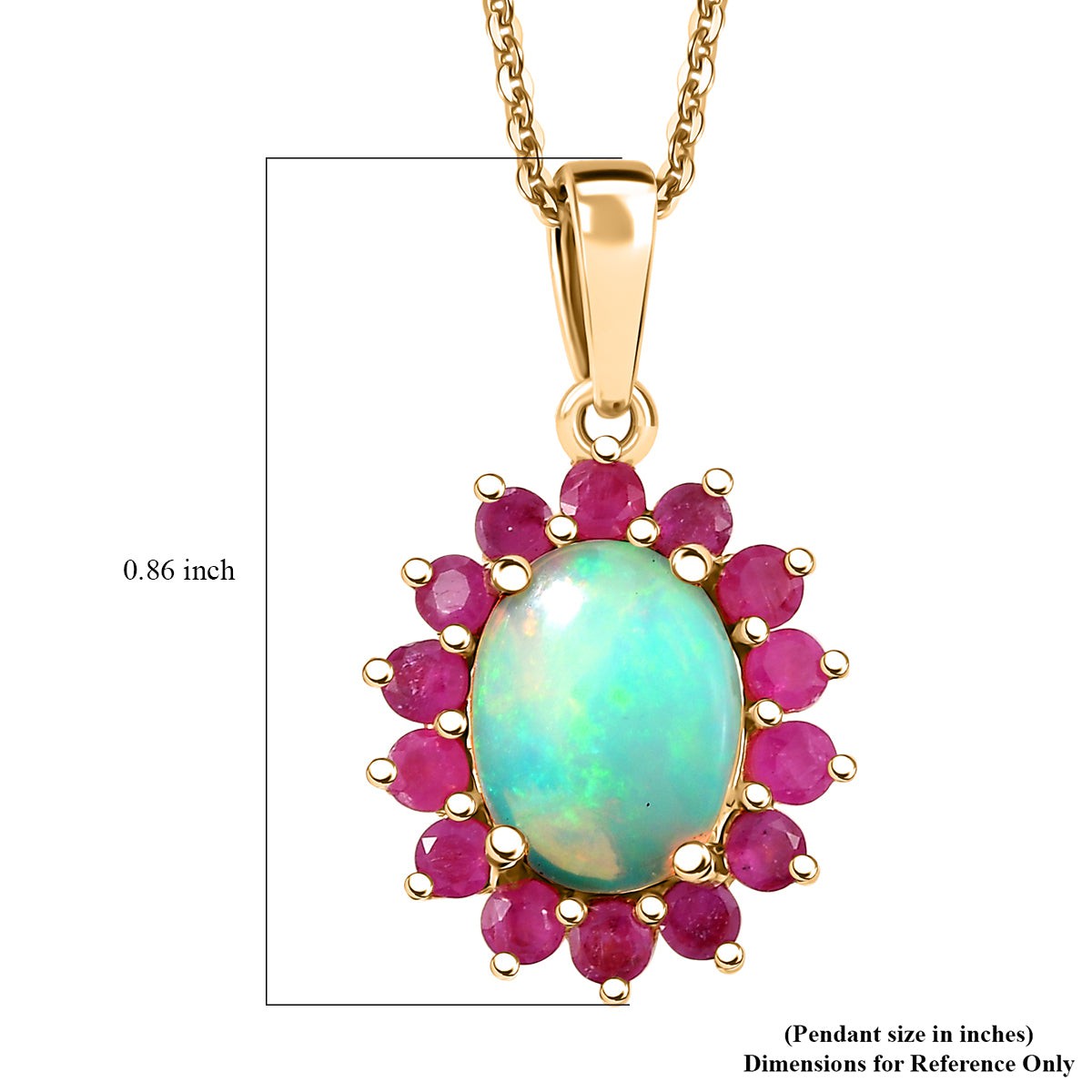 Dahlia Blossom Necklace with Opal and Niassa Ruby