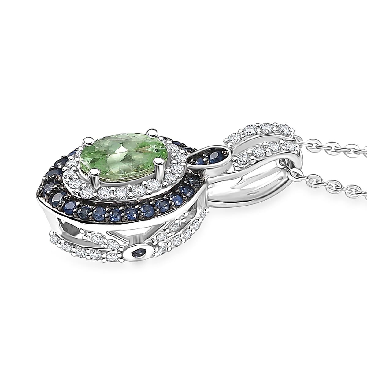 Celestial Halo Tsavorite Garnet Pendant — Harmony, Radiance & Inner Balance