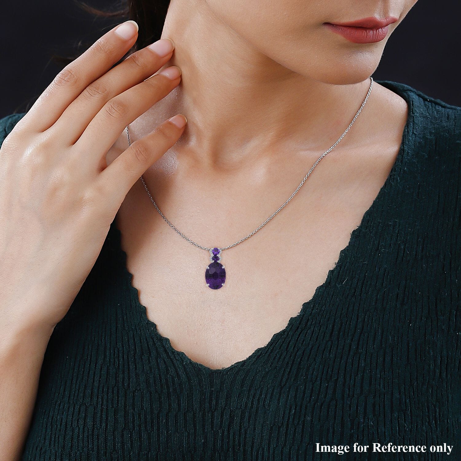 Amethyst & Zircon Pendant Necklace – Elegant Radiance