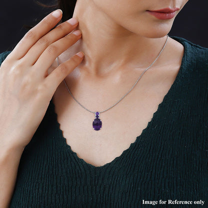 Amethyst & Zircon Pendant Necklace – Elegant Radiance