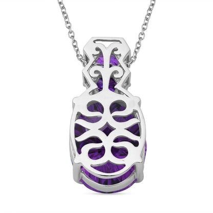 Amethyst & Zircon Pendant Necklace – Elegant Radiance