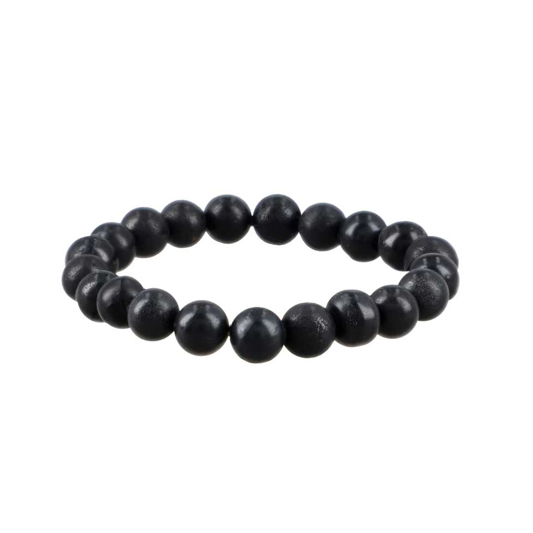 Shungite Stretch Bracelet with Palm Stone