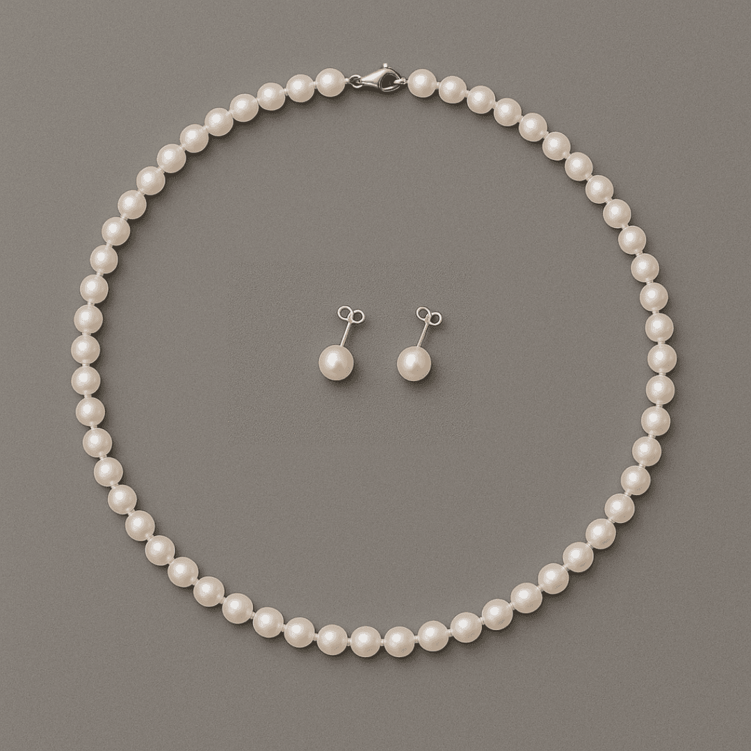 Serenity Pearl Set: Necklace and Earrings