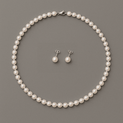 Serenity Pearl Set: Necklace and Earrings