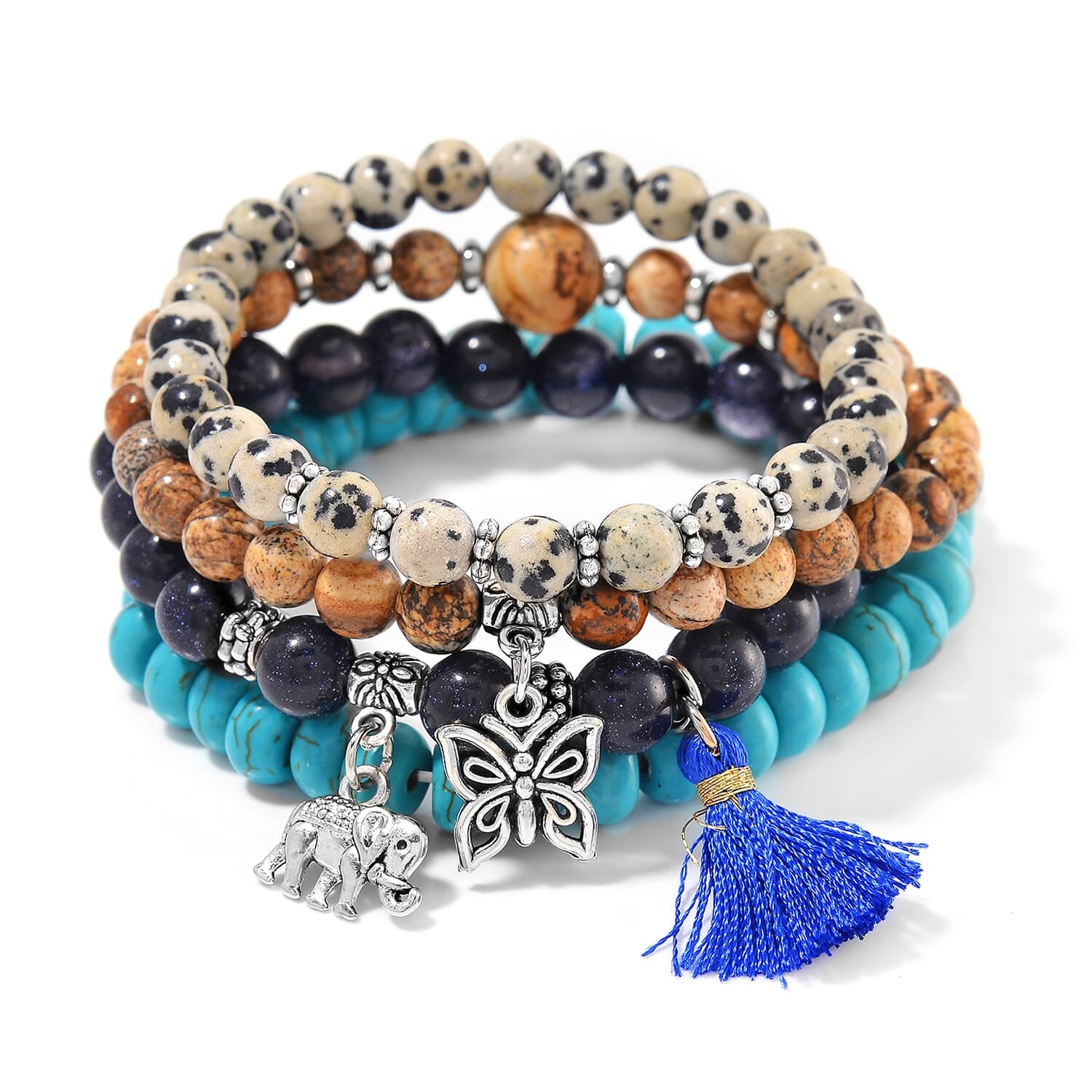 4-Piece Natural Gemstone Bracelet Set  – For Every Intention You Hold