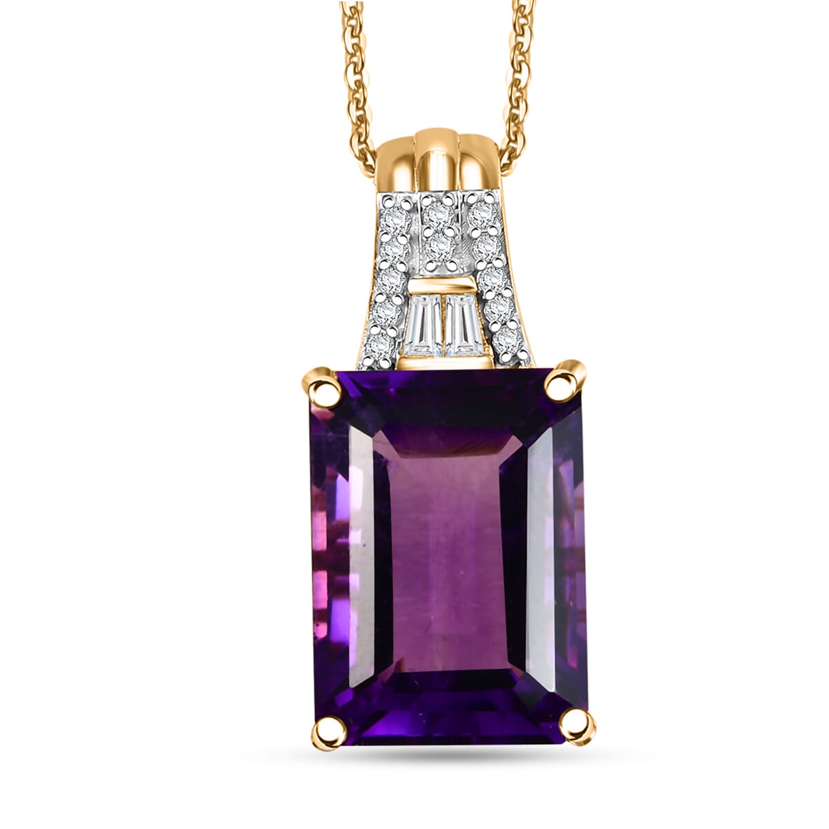 Lusaka Amethyst & Moissanite Pendant – A Majestic Touch of Luxury (AAA Grade)