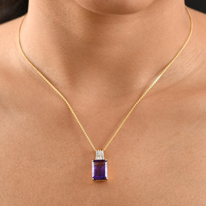 Lusaka Amethyst & Moissanite Pendant – A Majestic Touch of Luxury (AAA Grade)
