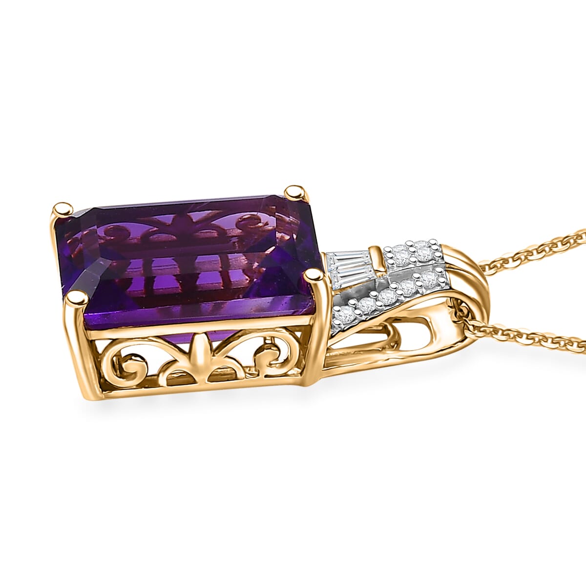Lusaka Amethyst & Moissanite Pendant – A Majestic Touch of Luxury (AAA Grade)