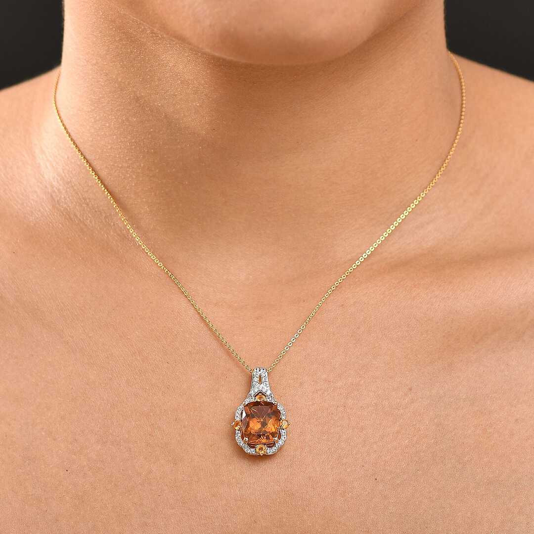 Golden Era Citrine or Amethyst Pendant Necklace
