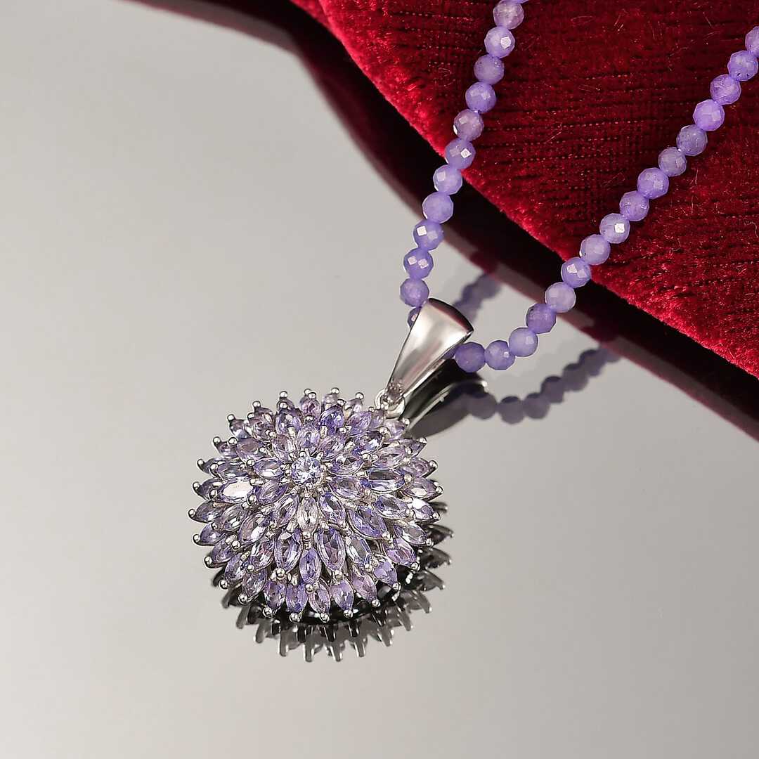 Chrysanthemum Flower Pendant Necklace in Sterling Silver
