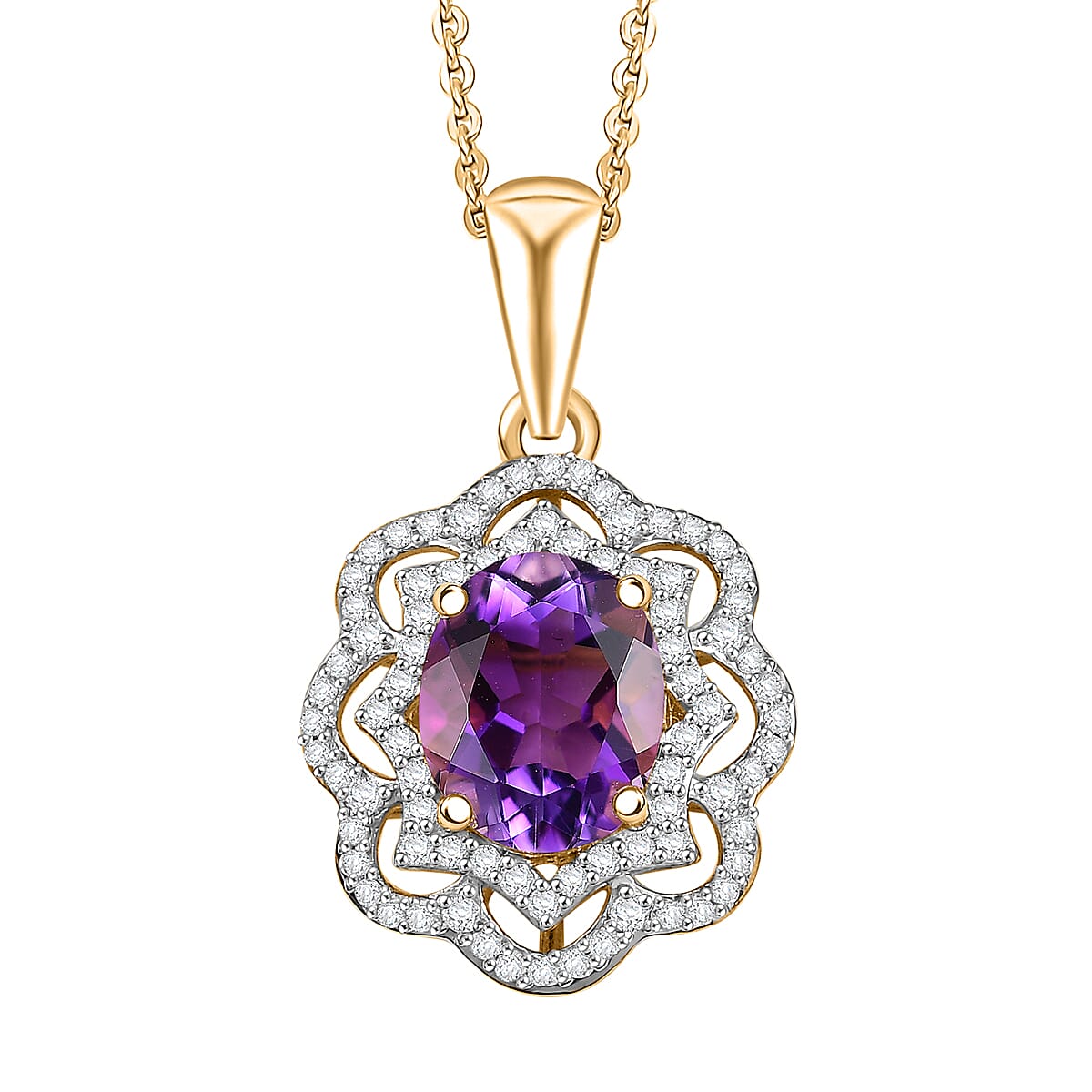 Stellar Blossom Moroccan Amethyst Necklace — Radiant Love & Celestial Elegance