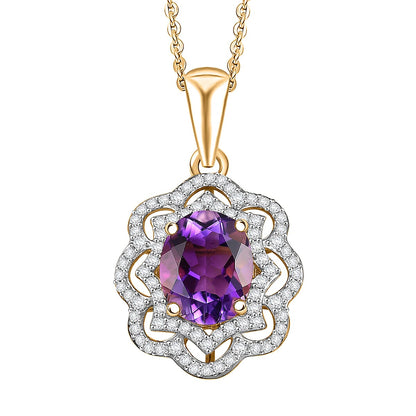 Stellar Blossom Moroccan Amethyst Necklace — Radiant Love & Celestial Elegance