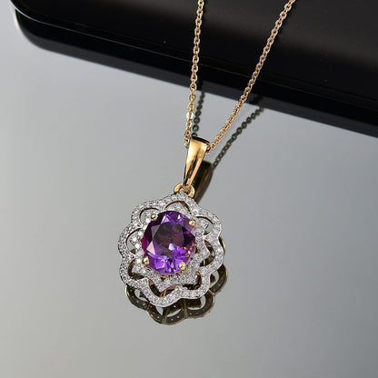 Stellar Blossom Moroccan Amethyst Necklace — Radiant Love & Celestial Elegance