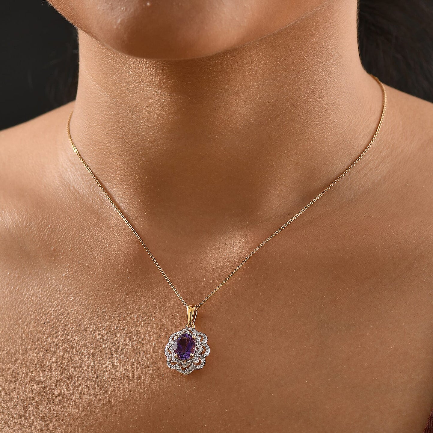 Stellar Blossom Moroccan Amethyst Necklace — Radiant Love & Celestial Elegance