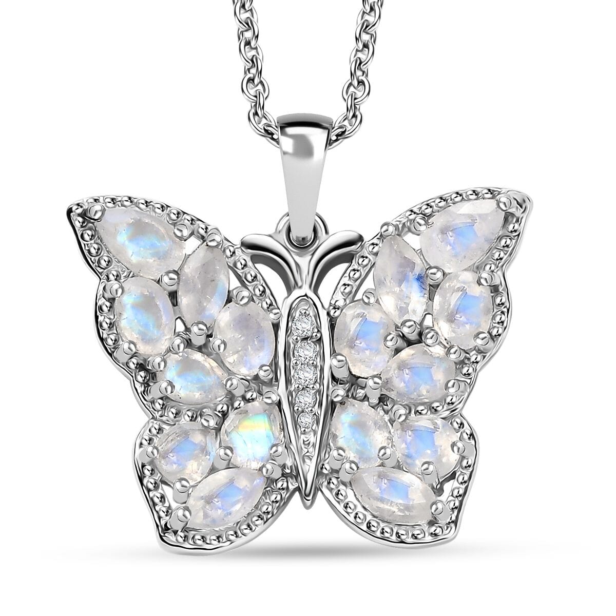 Moonstone & Zircon Butterfly Necklace – Inspire Your Inner Transformation