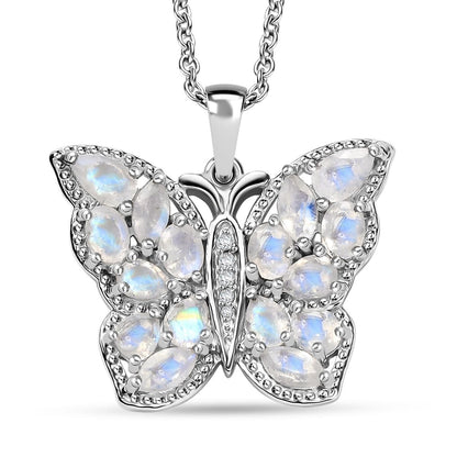 Moonstone & Zircon Butterfly Necklace – Inspire Your Inner Transformation