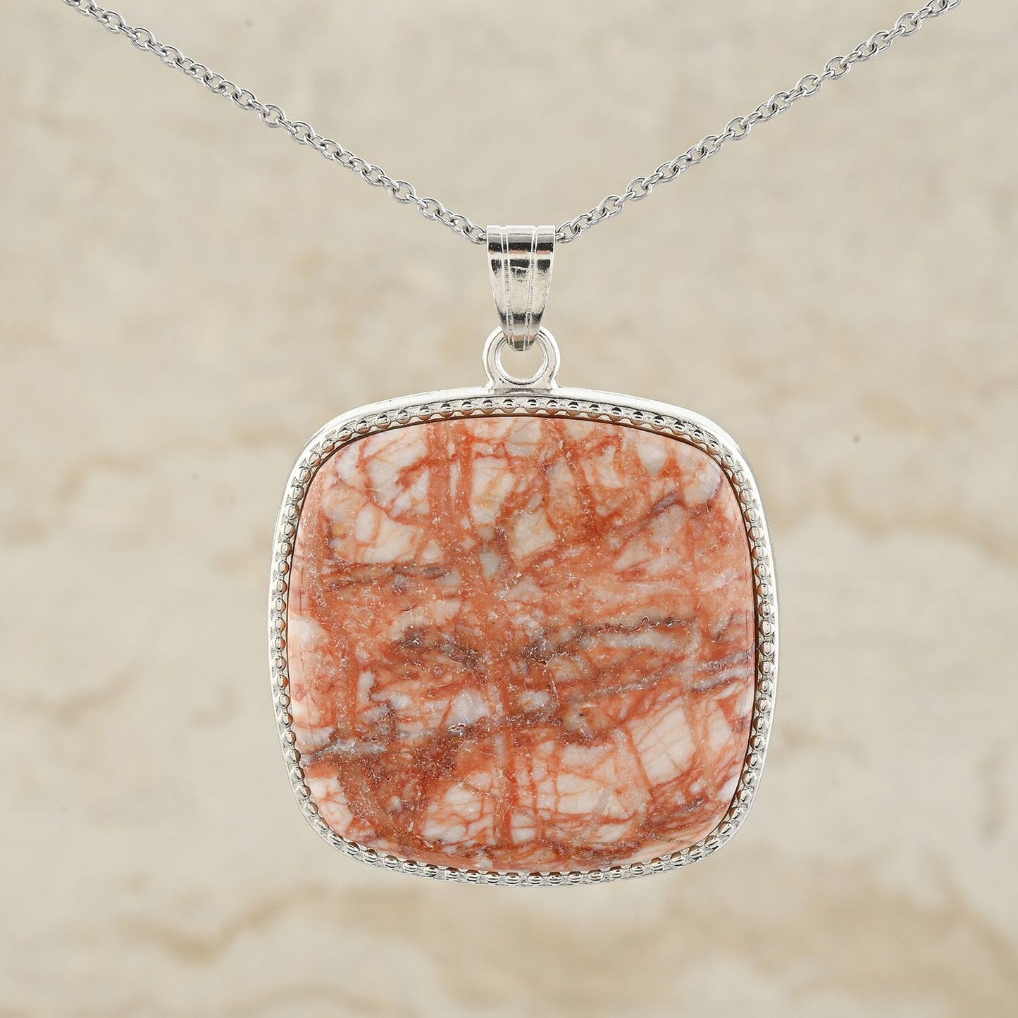 Pink Spiderweb Jasper Necklace – For the Freedom to Express Yourself