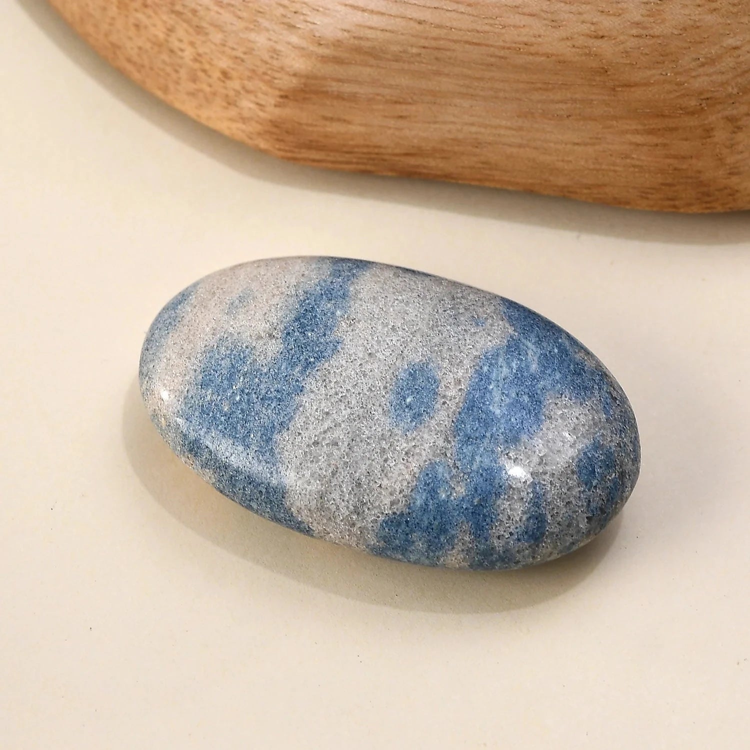 Blue Quartz Palm Stone – For When Your Mind Needs a Pause