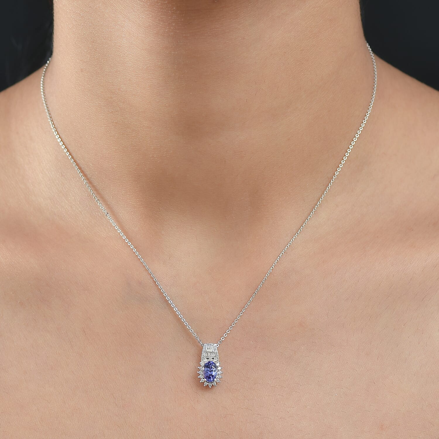 Tanzanite & White Zircon Starburst Necklace - A Beacon of Spiritual Insight