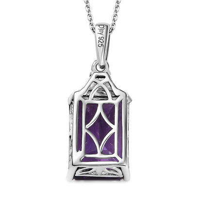 DJOY AAA Lusaka Amethyst & Moissanite Pendant Necklace – A Radiant Expression of Elegance