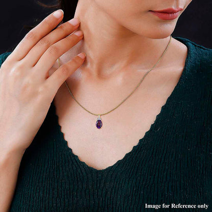 Lusaka Amethyst & Moissanite Art Deco Pendant Necklace