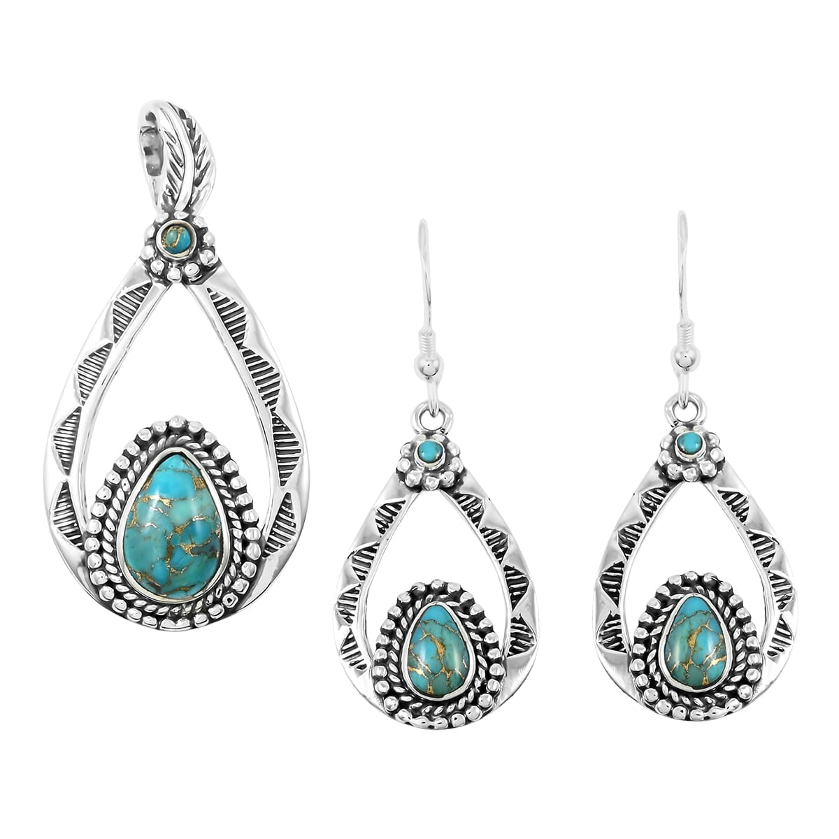 Santa Fe Style Pendant & Earrings Set – A Bold and Timeless Southwestern Touch