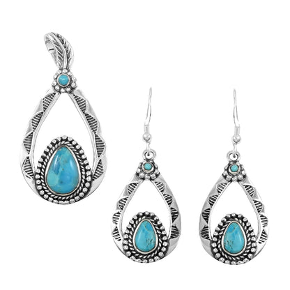 Santa Fe Style Pendant & Earrings Set – A Bold and Timeless Southwestern Touch
