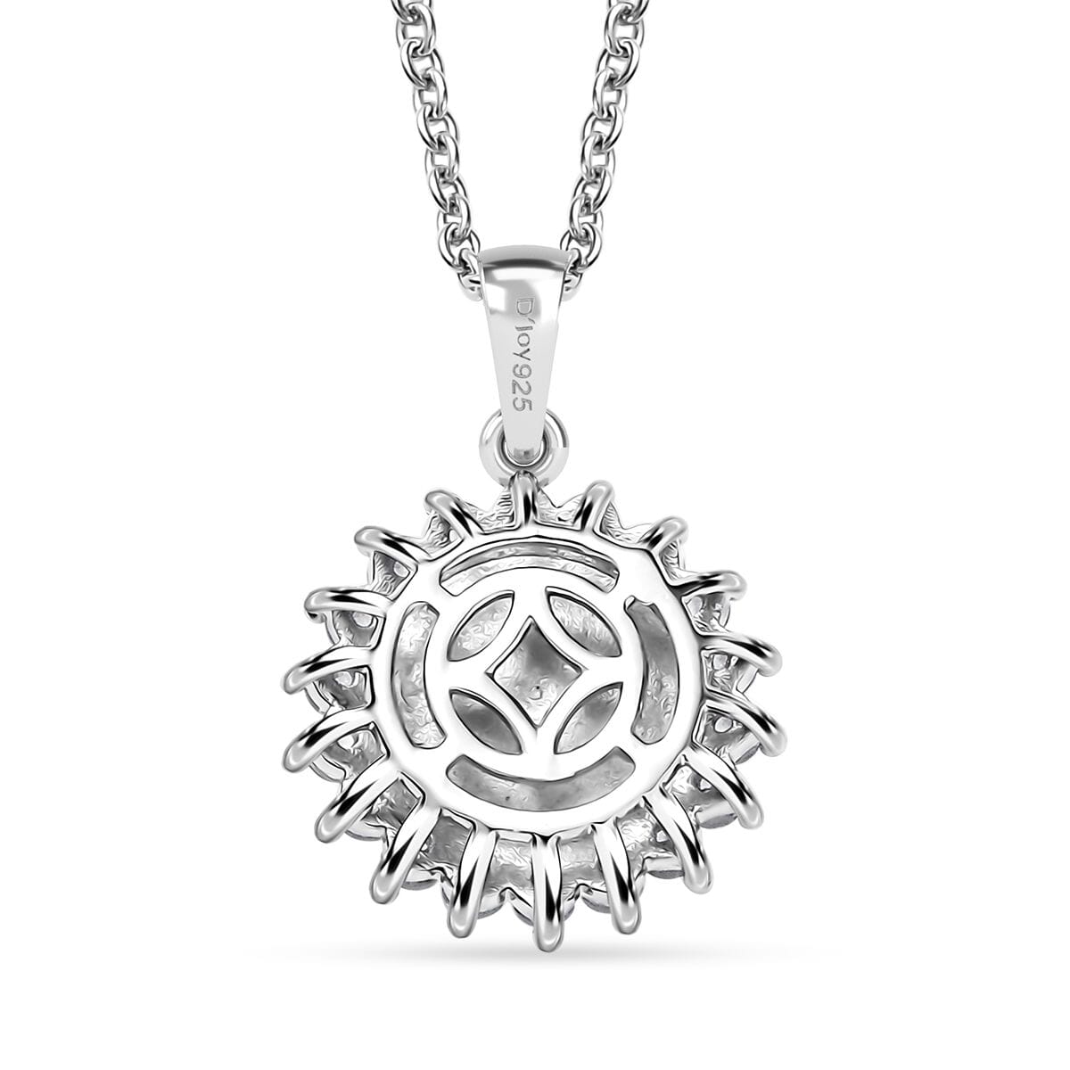 DJOY Freshwater Pearl & White Zircon Sunburst Pendant Necklace