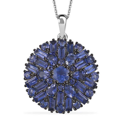 Catalina Iolite Starflare Pendant Necklace in Sterling Silver