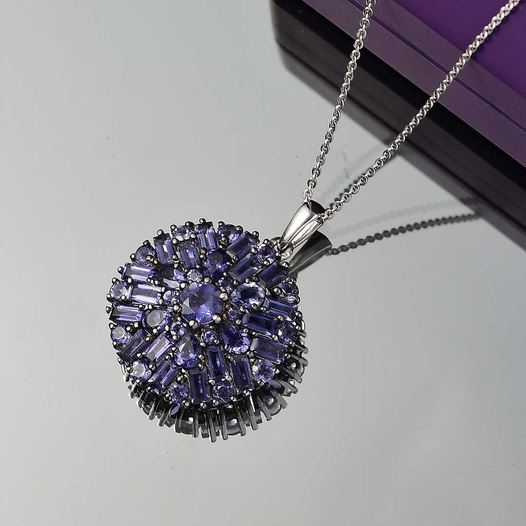 Catalina Iolite Starflare Pendant Necklace in Sterling Silver