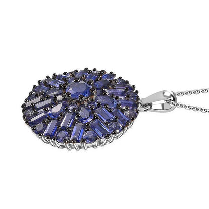 Catalina Iolite Starflare Pendant Necklace in Sterling Silver
