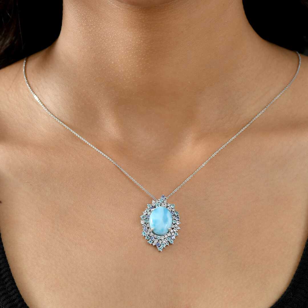 Larimar & Multi-Gemstone Necklace – For When You Need to Be Heard