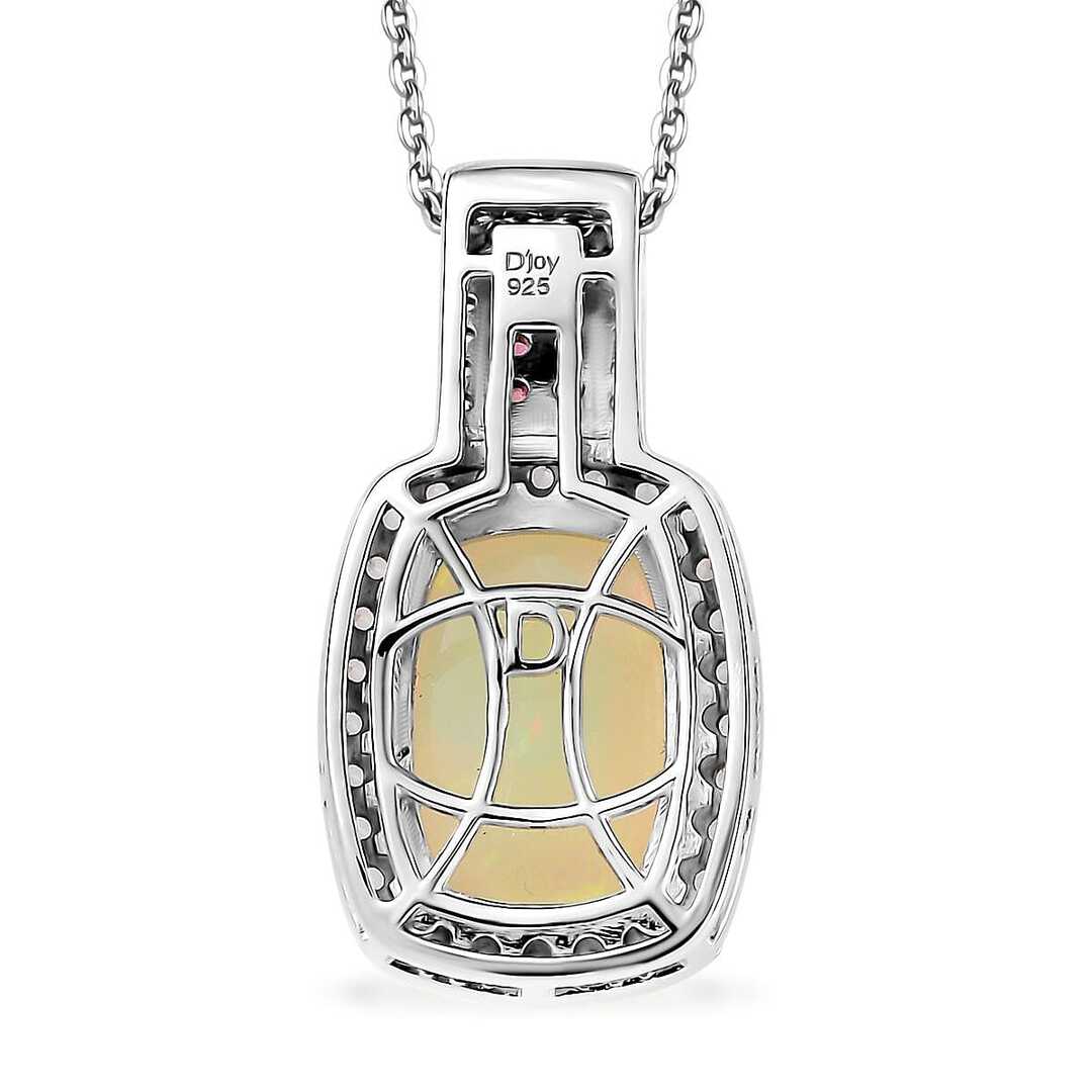 Ethiopian Welo Opal and Multi Gemstone Pendant Necklace