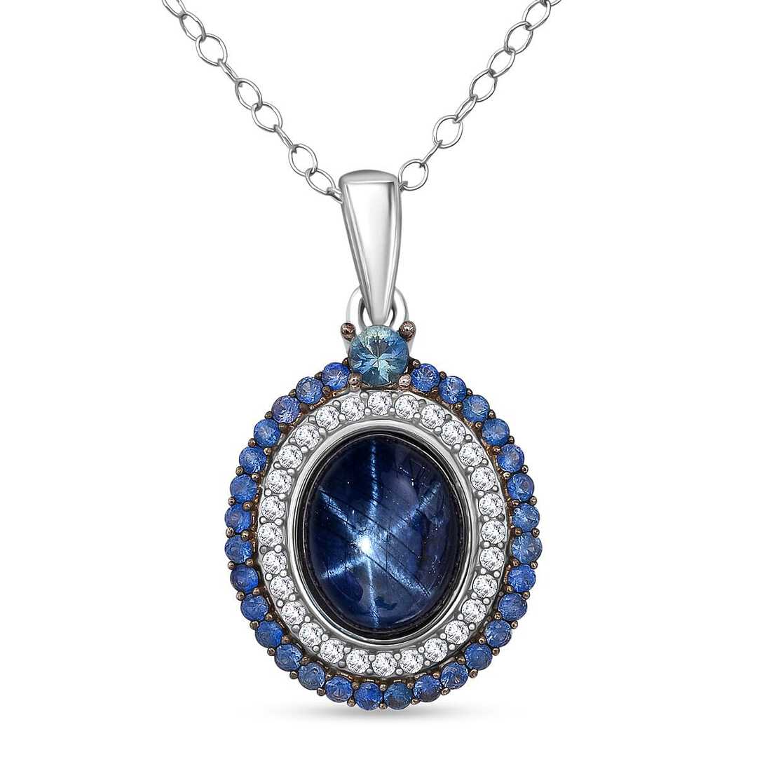 Blue Star Sapphire Pendant Necklace