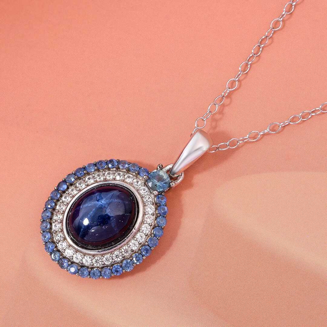 Blue Star Sapphire Pendant Necklace