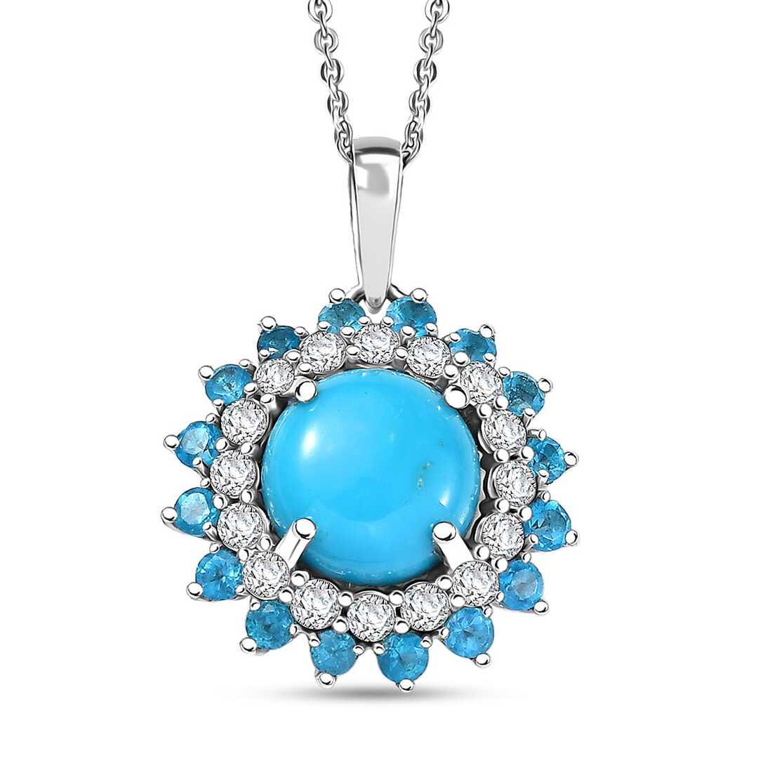Sleeping Beauty Turquoise and Multi Gemstone Pendant Necklace