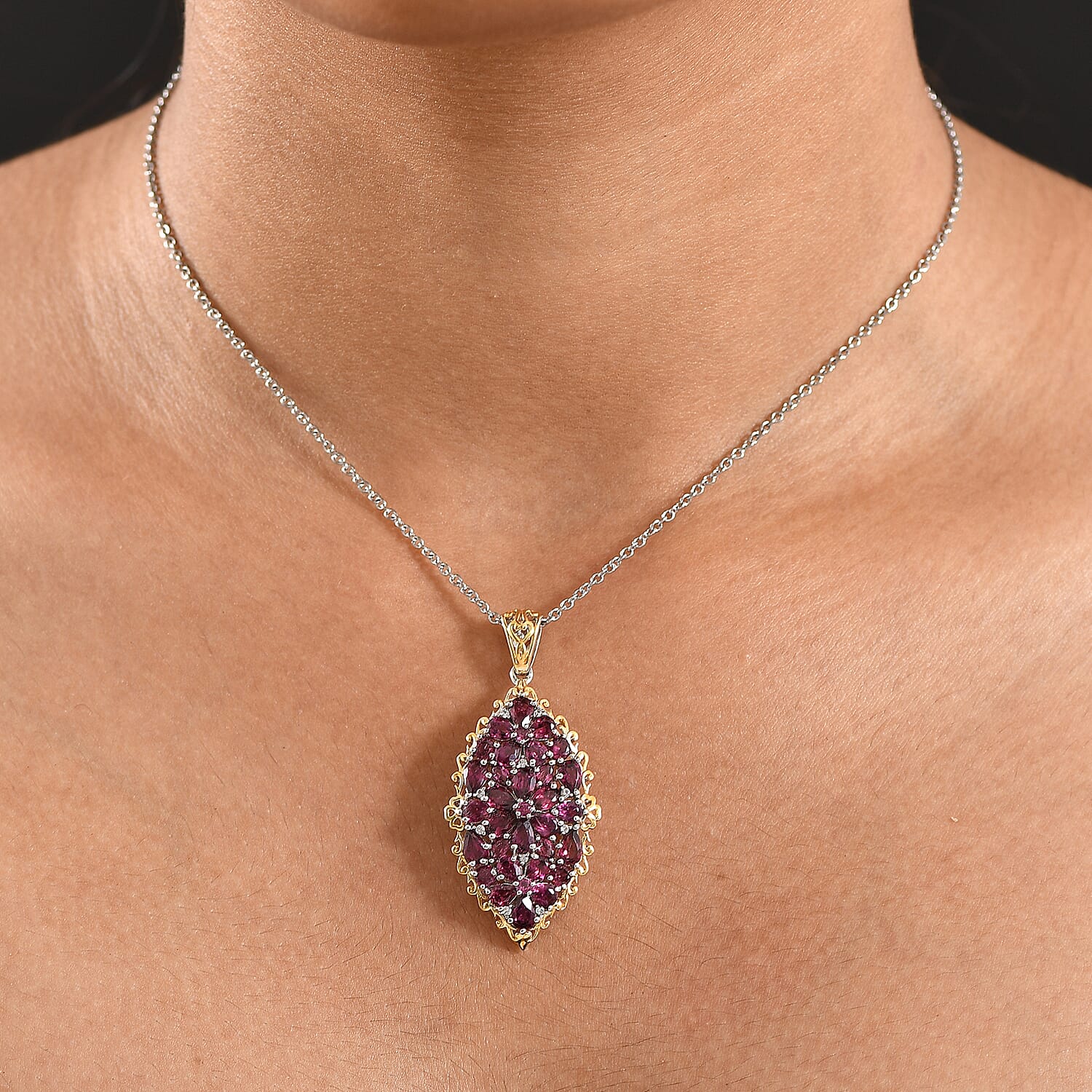 Bunch of Flowers Orissa Rhodolite Garnet Pendant — Heartfelt Energy & Refined Expression