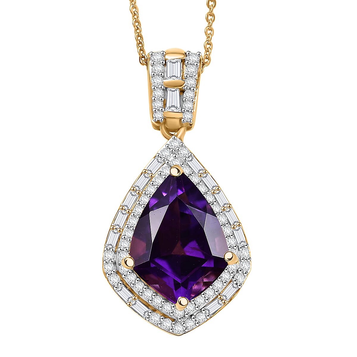 Lusaka Amethyst Shield Pendant Necklace — Poise, Presence & Refined Radiance