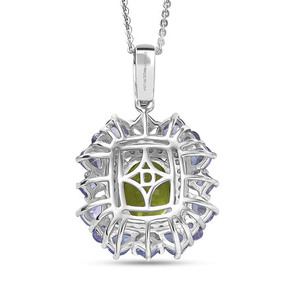 Natural Gemstone Pendant Necklace – Sterling Silver with Rhodium Finish
