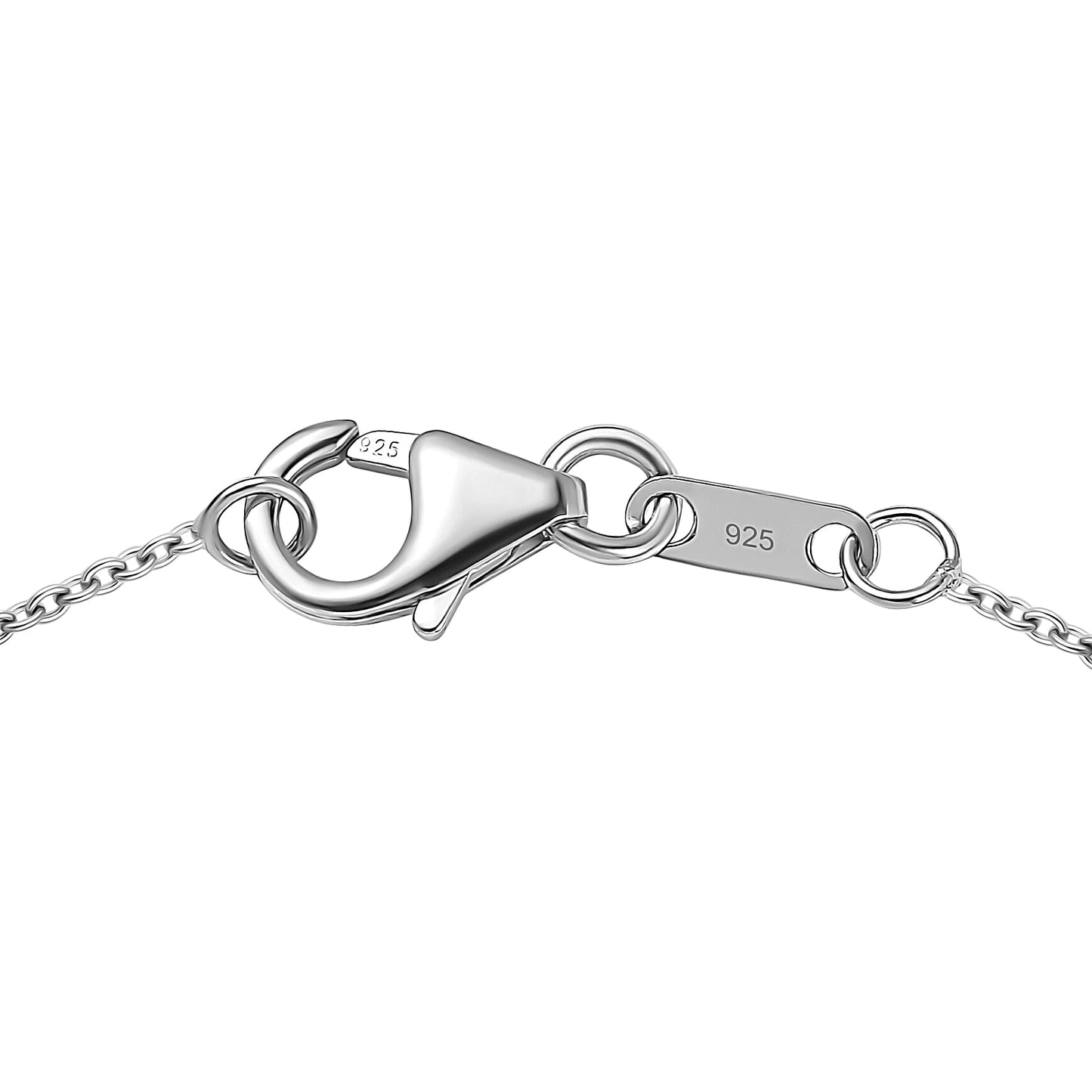 Natural Gemstone Pendant Necklace – Sterling Silver with Rhodium Finish