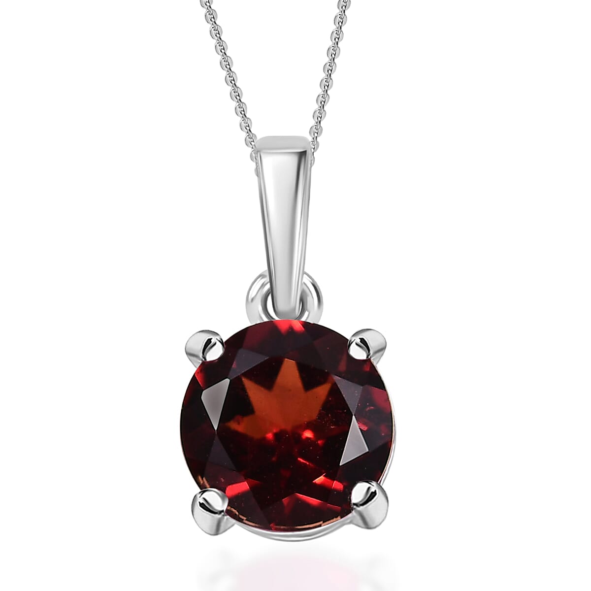 Choose Your Gemstone Pendant Necklace – Rhodium-Plated Sterling Silver