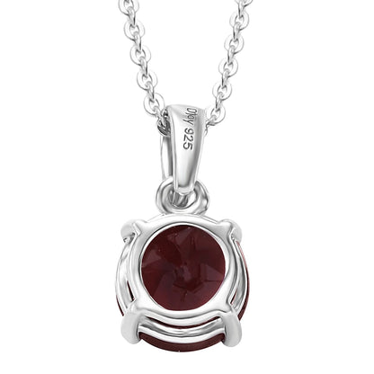 Choose Your Gemstone Pendant Necklace – Rhodium-Plated Sterling Silver