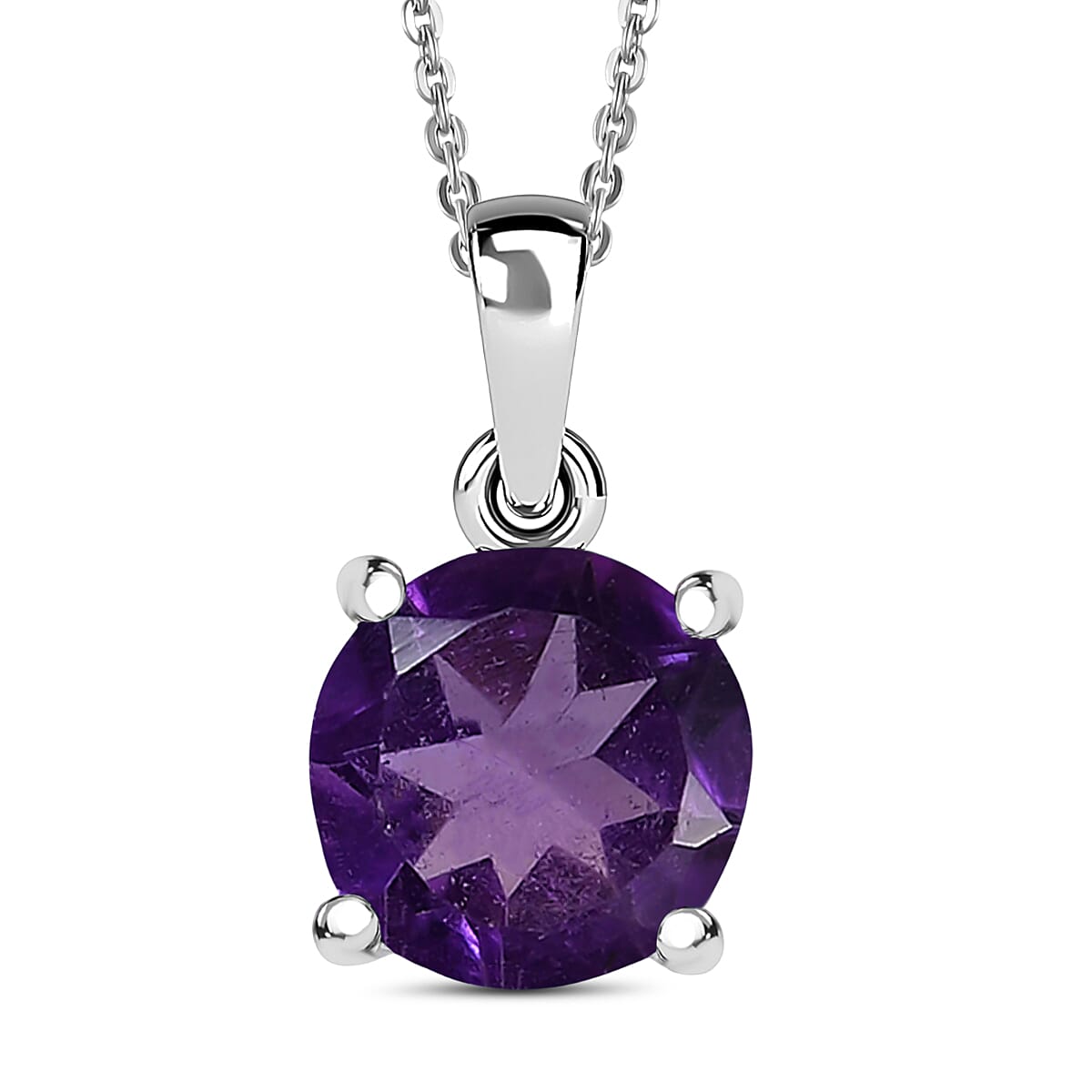 Choose Your Gemstone Pendant Necklace – Rhodium-Plated Sterling Silver