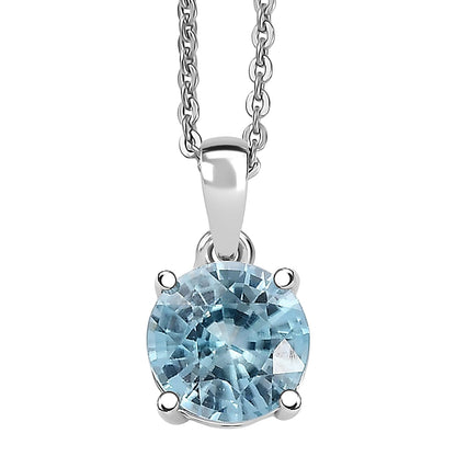 Choose Your Gemstone Pendant Necklace – Rhodium-Plated Sterling Silver