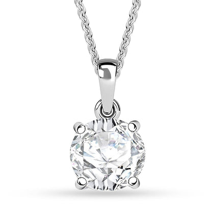 Choose Your Gemstone Pendant Necklace – Rhodium-Plated Sterling Silver