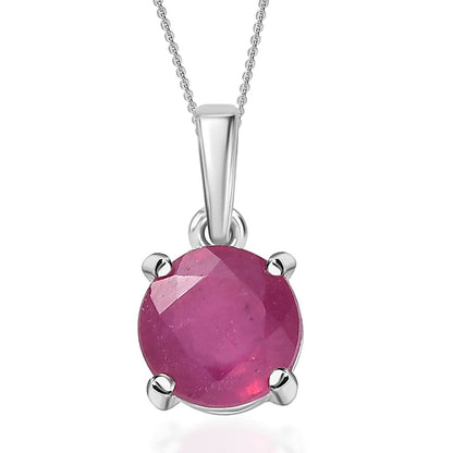 Choose Your Gemstone Pendant Necklace – Rhodium-Plated Sterling Silver
