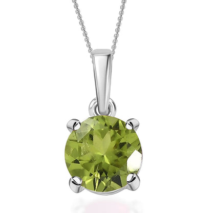 Choose Your Gemstone Pendant Necklace – Rhodium-Plated Sterling Silver