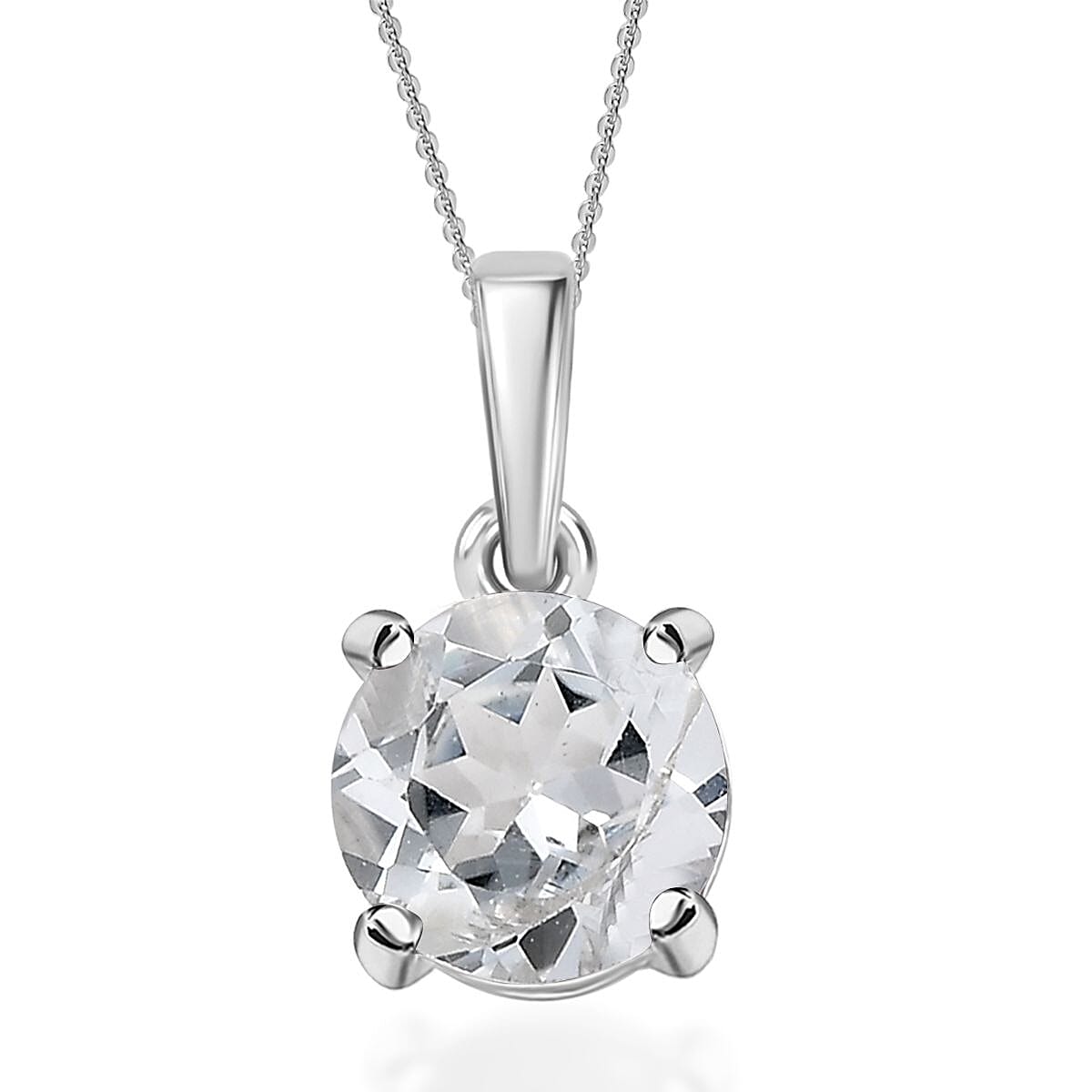 Choose Your Gemstone Pendant Necklace – Rhodium-Plated Sterling Silver